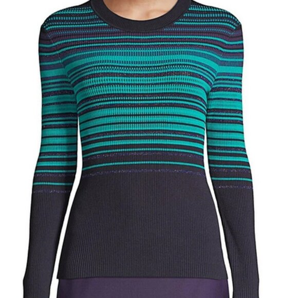 Hugo Boss Fadeira Ribbed Metallic Stripe Sweater.  SZ S - Picture 1 of 5